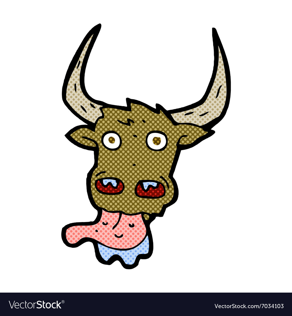 Comic cartoon cow face Royalty Free Vector Image