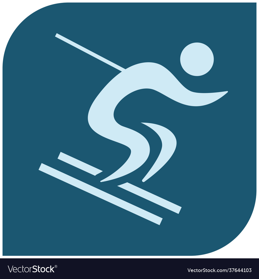 Downhill skiing icon