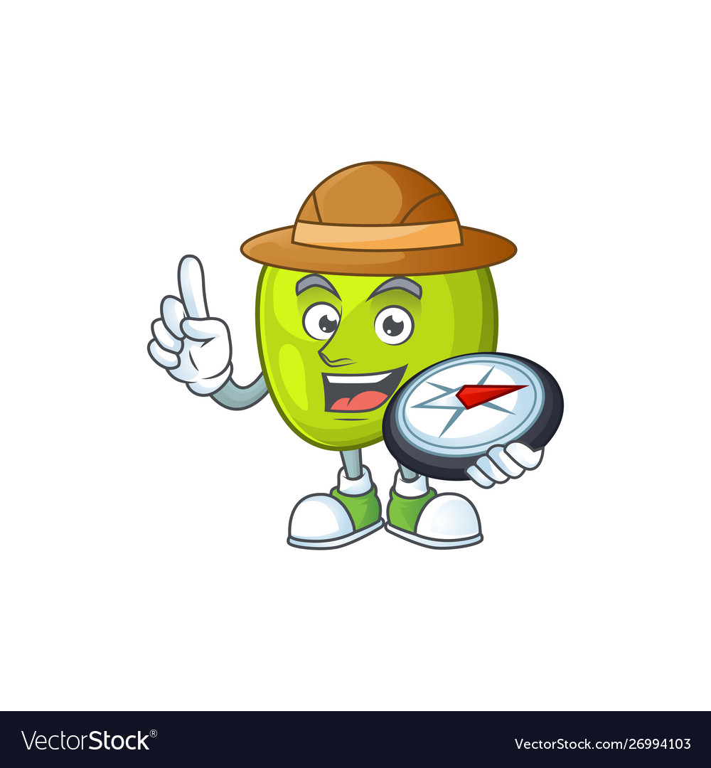 Explorer granny smith green apple cartoon mascot Vector Image Explorer granny smith green apple cartoon mascot Vector Image