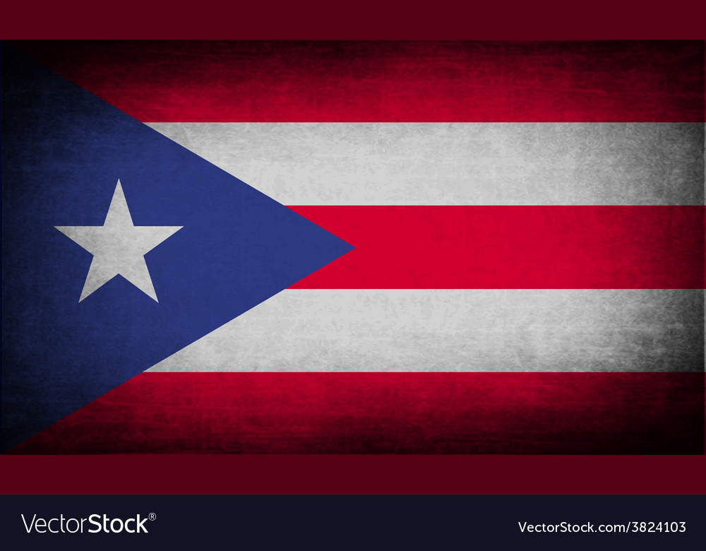 Flag of puerto rico with old texture