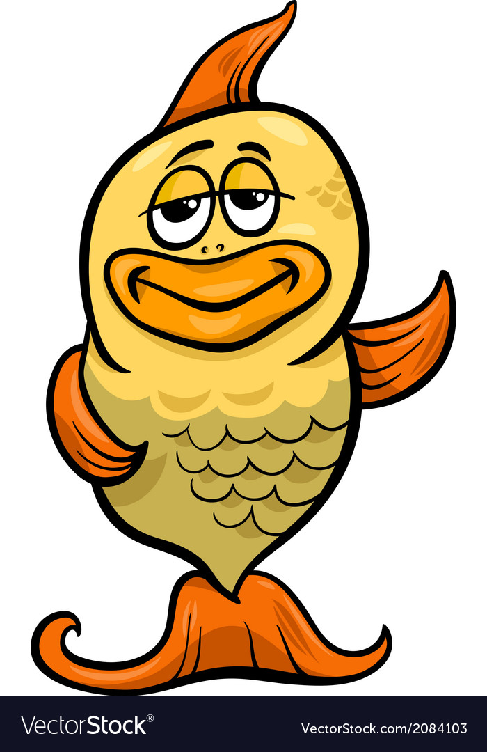 Download Golden fish cartoon Royalty Free Vector Image - VectorStock