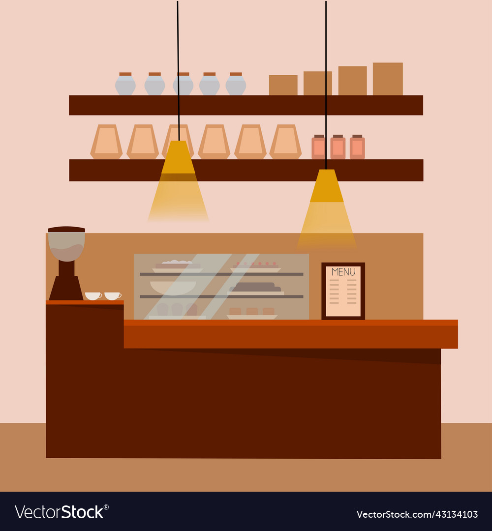 Interior Of The Coffee Bar Royalty Free Vector Image