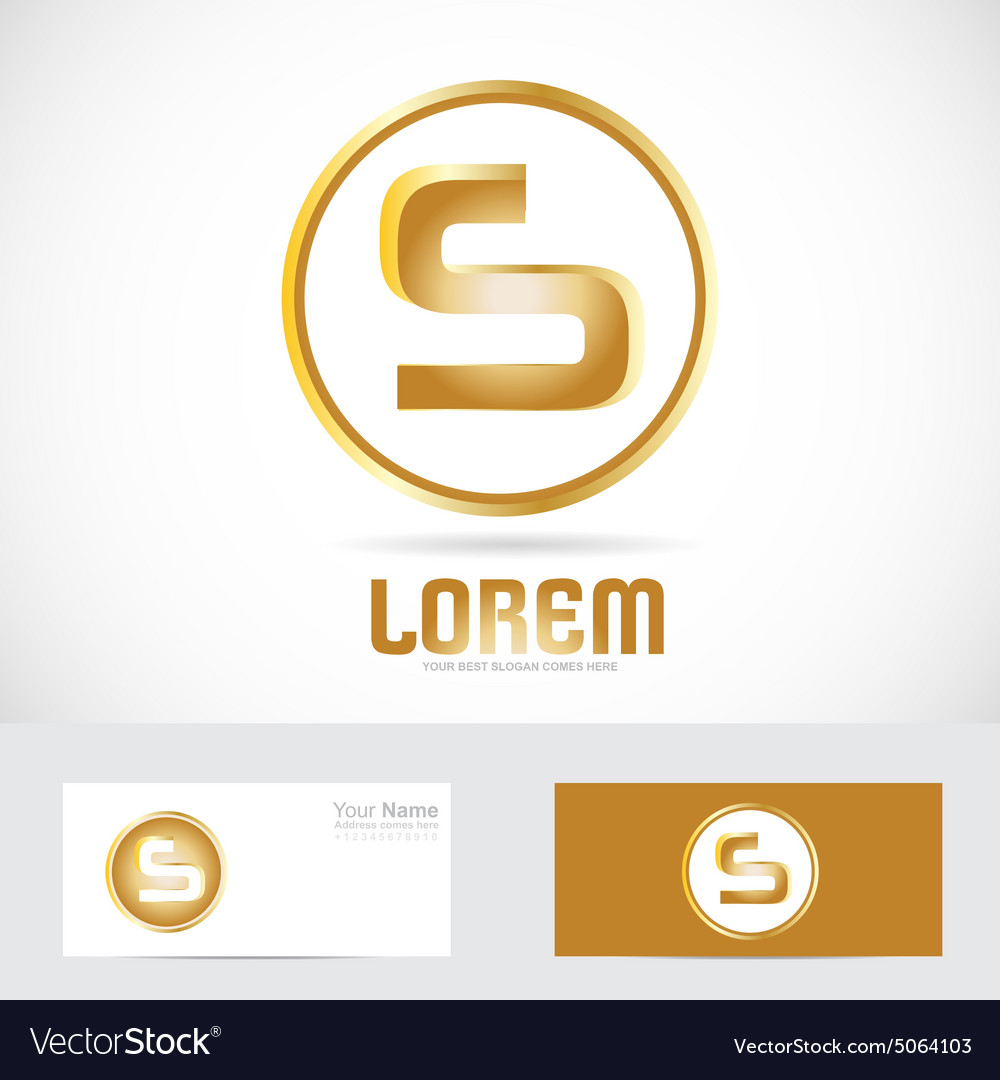 Letter s gold golden logo