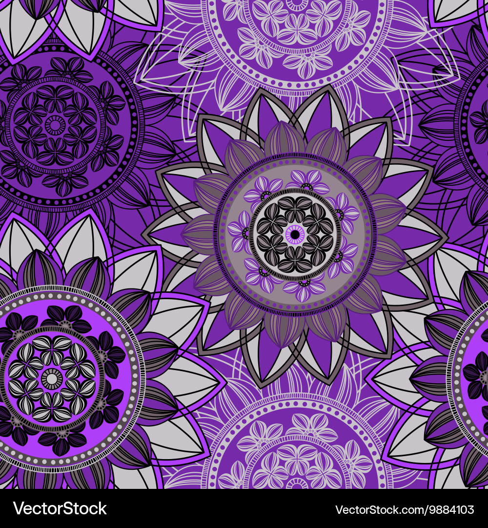 Mandala ornament seamless pattern Royalty Free Vector Image