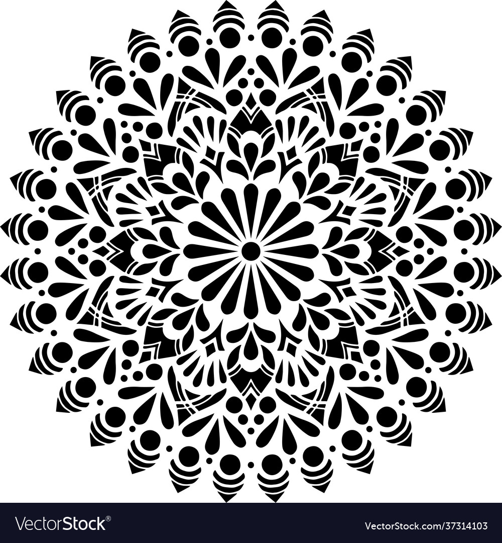 Mandala pattern stencil doodles sketch Royalty Free Vector