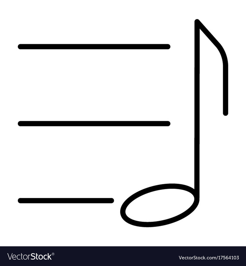 Music note thin line icon pictograph