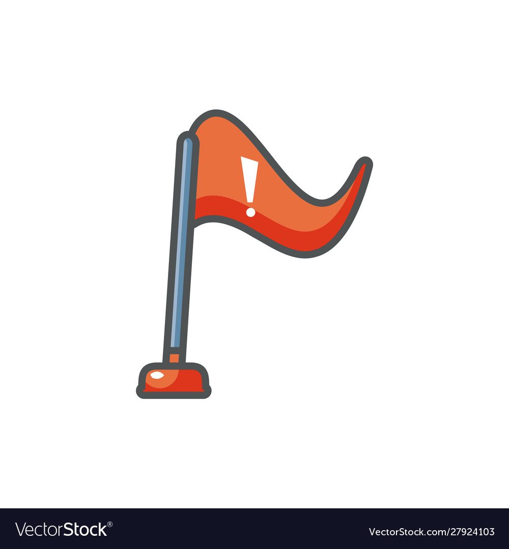 Red flag warning safety fill Royalty Free Vector Image