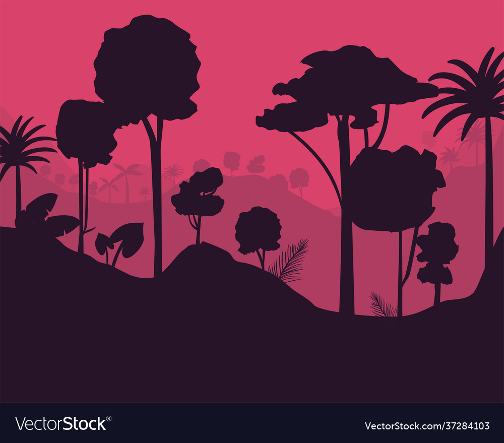 Red tropical jungle Royalty Free Vector Image - VectorStock