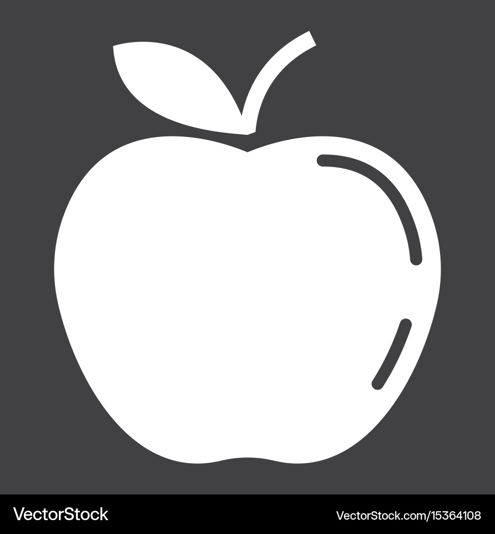 Apple solid icon fruit and diet graphics Vector Image