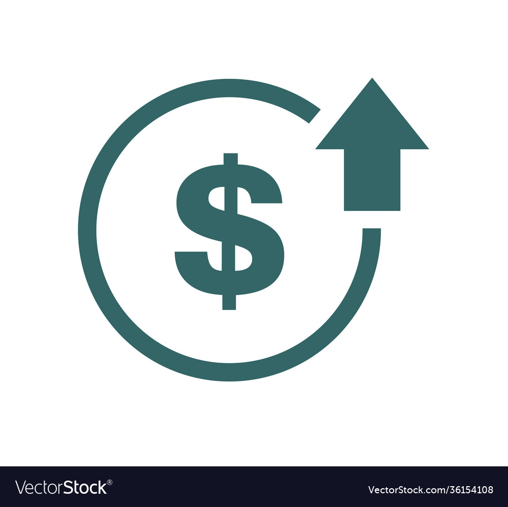 Cost symbol increase icon image isolated