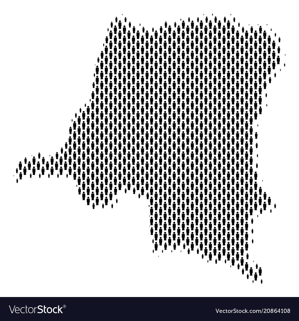 Democratic republic of the congo map population Vector Image