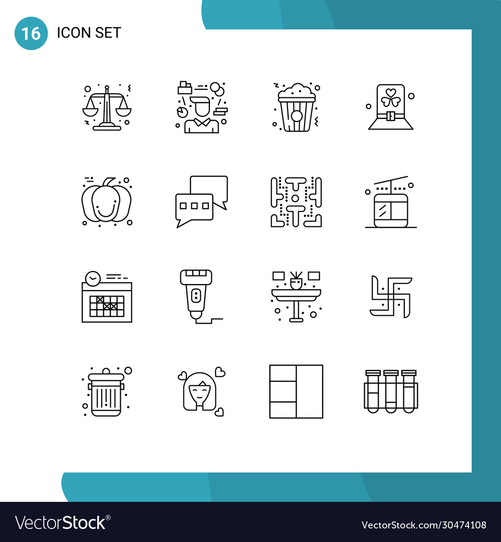 Editable line pack 16 simple outlines