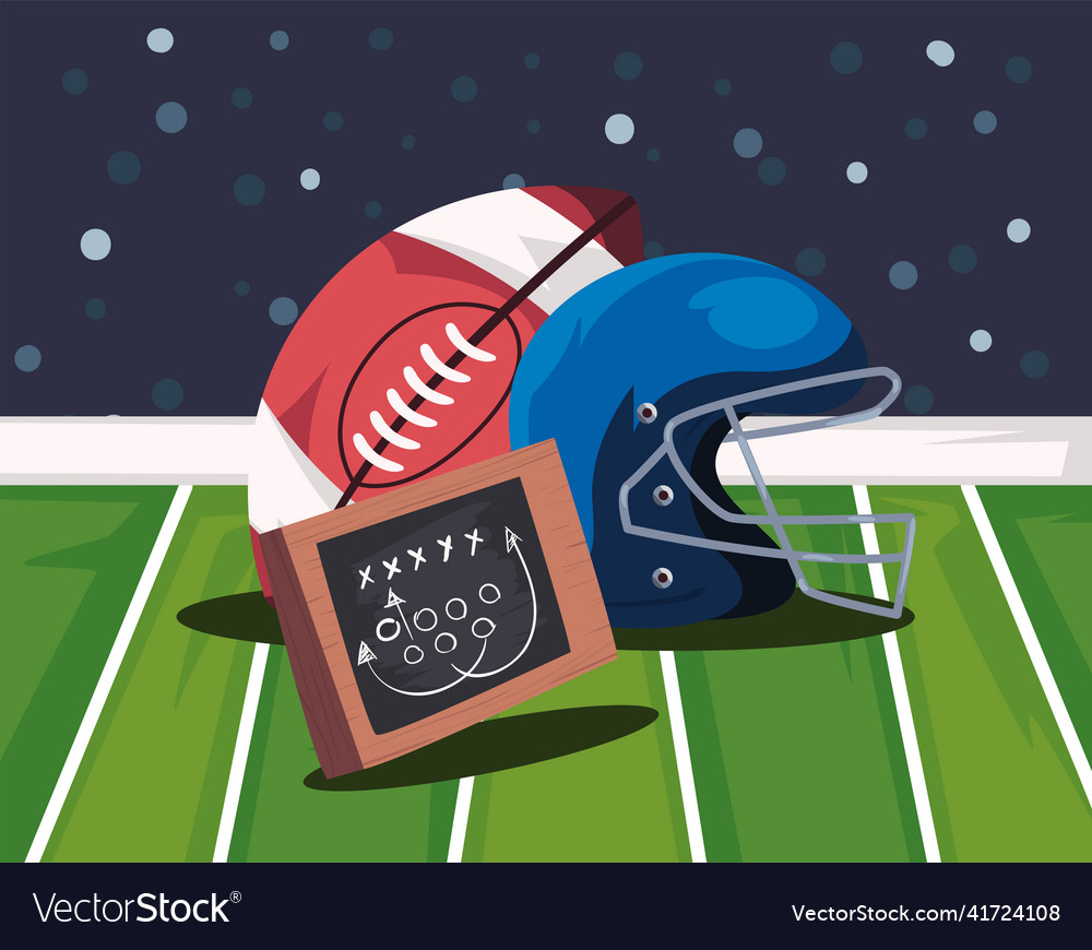 Football items poster Royalty Free Vector Image