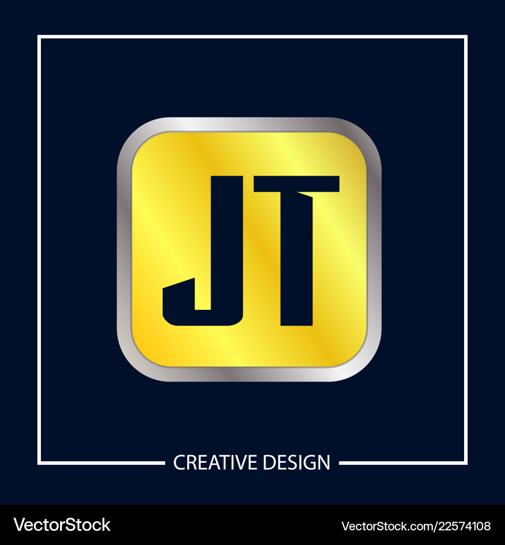 Initial Letter Jt Logo Template Design Royalty Free Vector