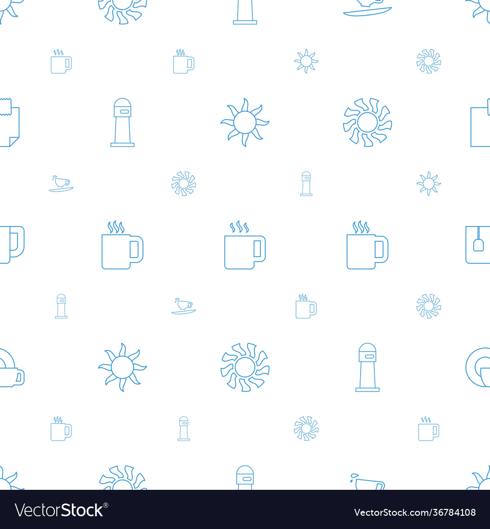 Morning icons pattern seamless white background