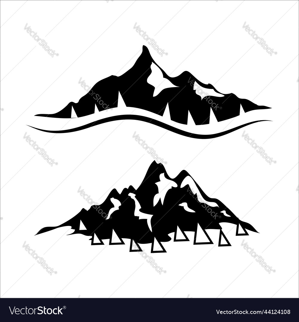 Set of rocky mountains Royalty Free Vector Image