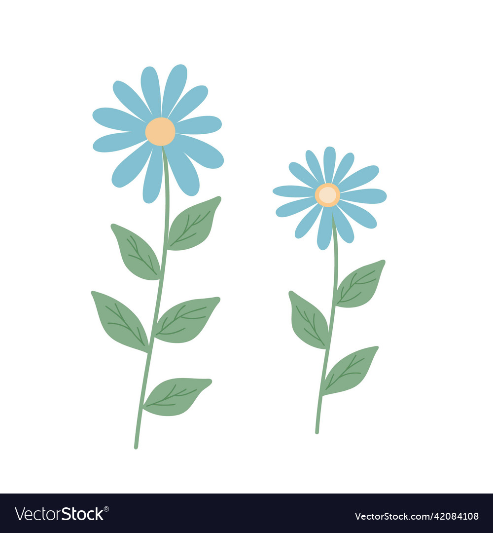 Simple pastel-colored flower in flat style Vector Image