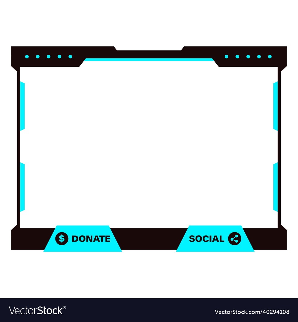 Stylish Live Streaming Overlay Frame Game Screen Vector Image