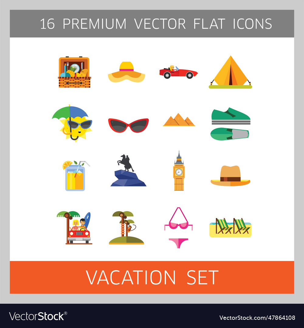 Vacation icon set