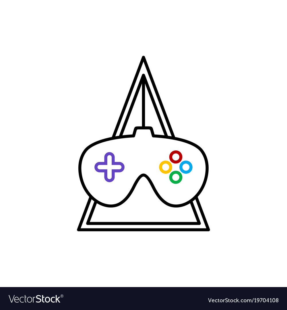 Video game console joystick theme logo template