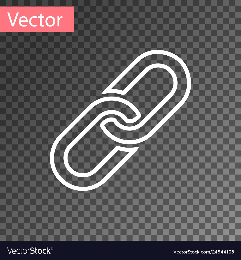 White Chain Link Icon Isolated On Transparent Vector Image