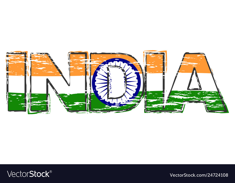 word-india-with-indian-flag-under-it-distressed-vector-image