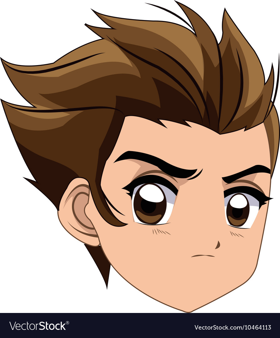 Anime style boy icon Royalty Free Vector Image