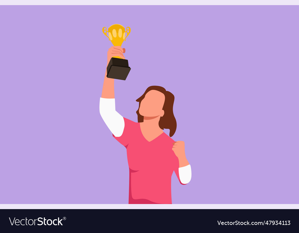 Character flat drawing happy female athlete