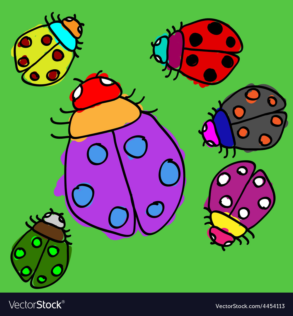 Child ladybugs Royalty Free Vector Image - VectorStock