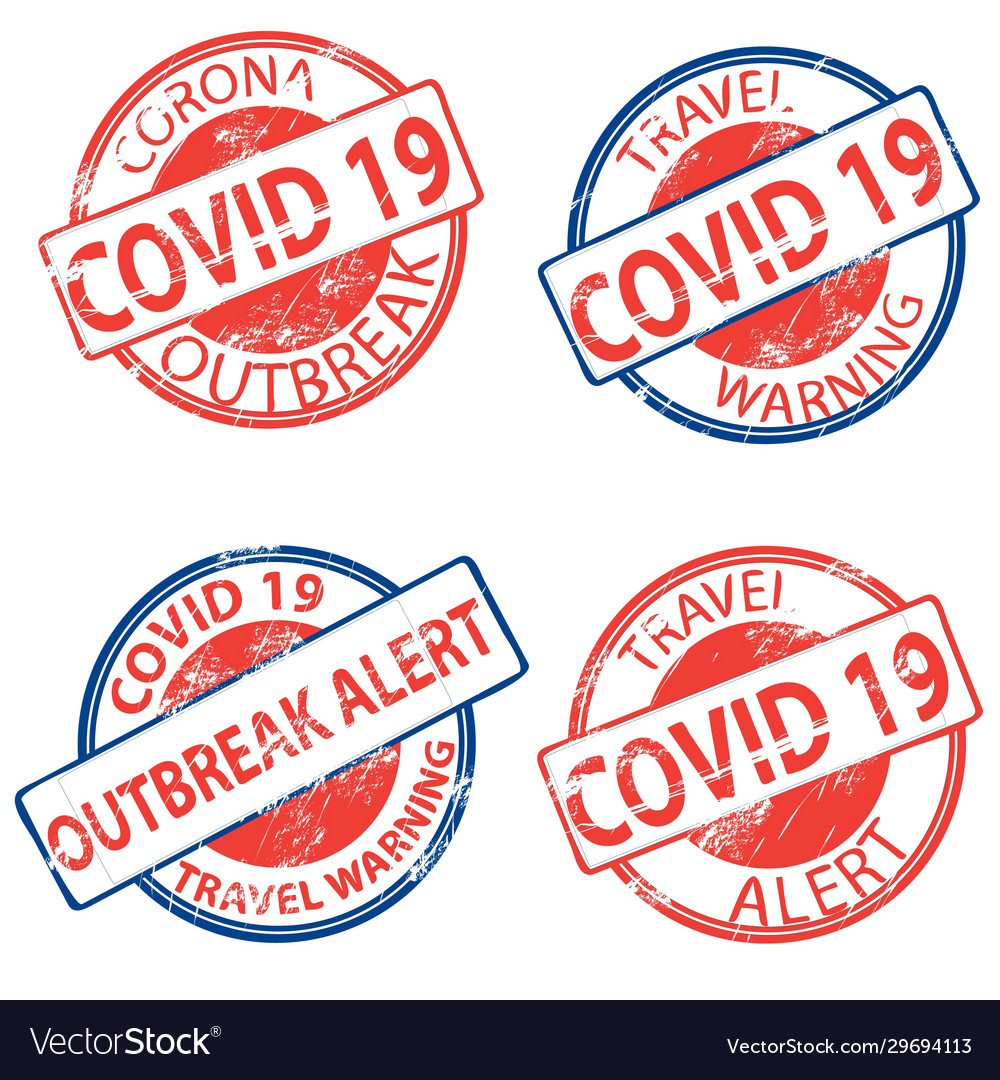 Covid19 19 corona virus outbreak alert stamps