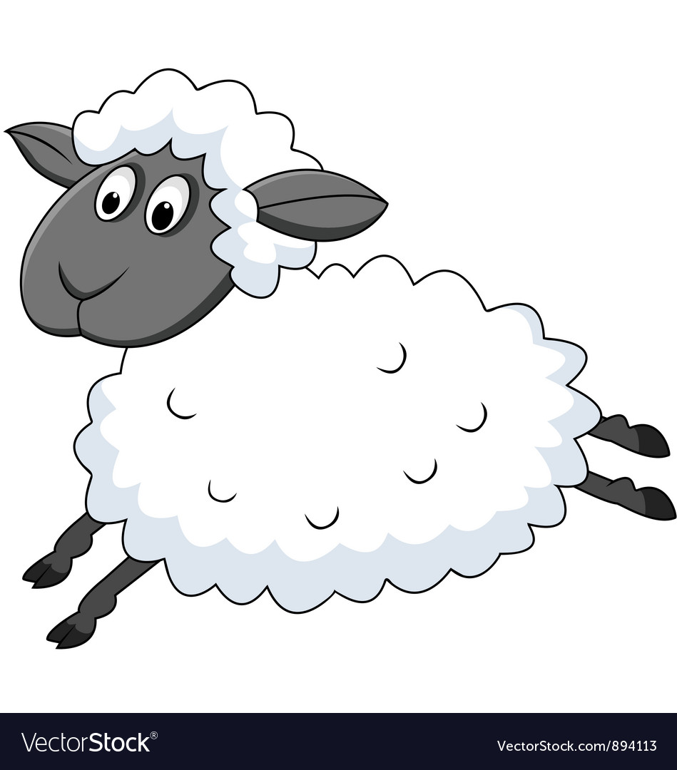 Cute sheep cartoon Royalty Free Vector Image - VectorStock