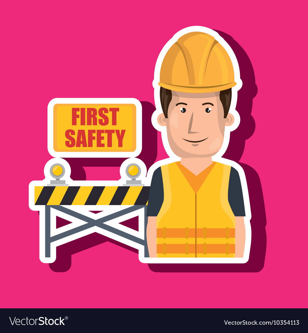 First safety worker icon Royalty Free Vector Image