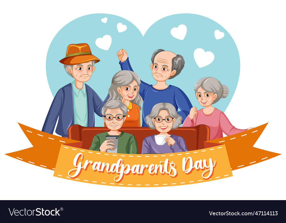 Happy grandparent day banner Royalty Free Vector Image