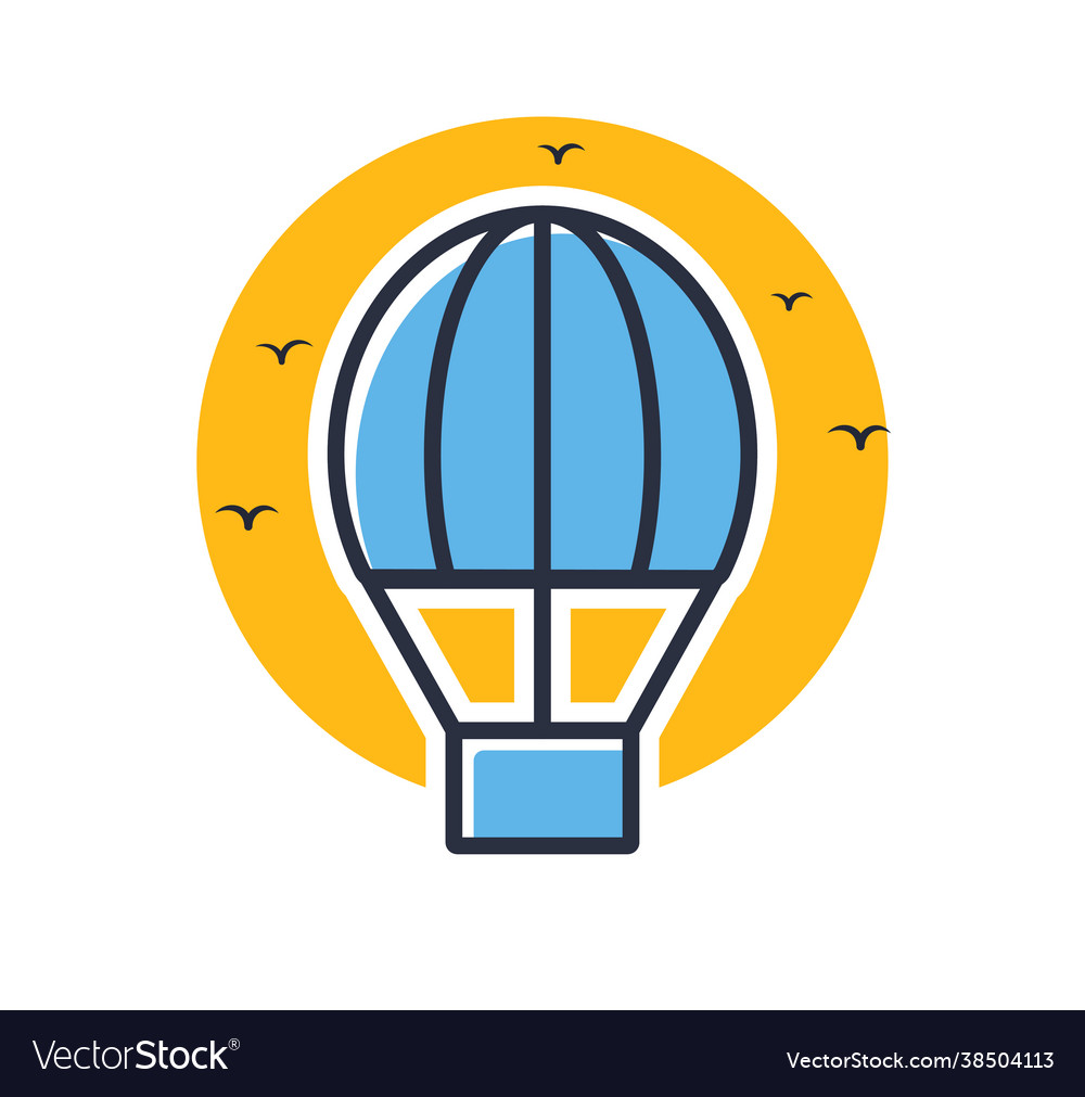 Hot Air Balloon Icon Royalty Free Vector Image