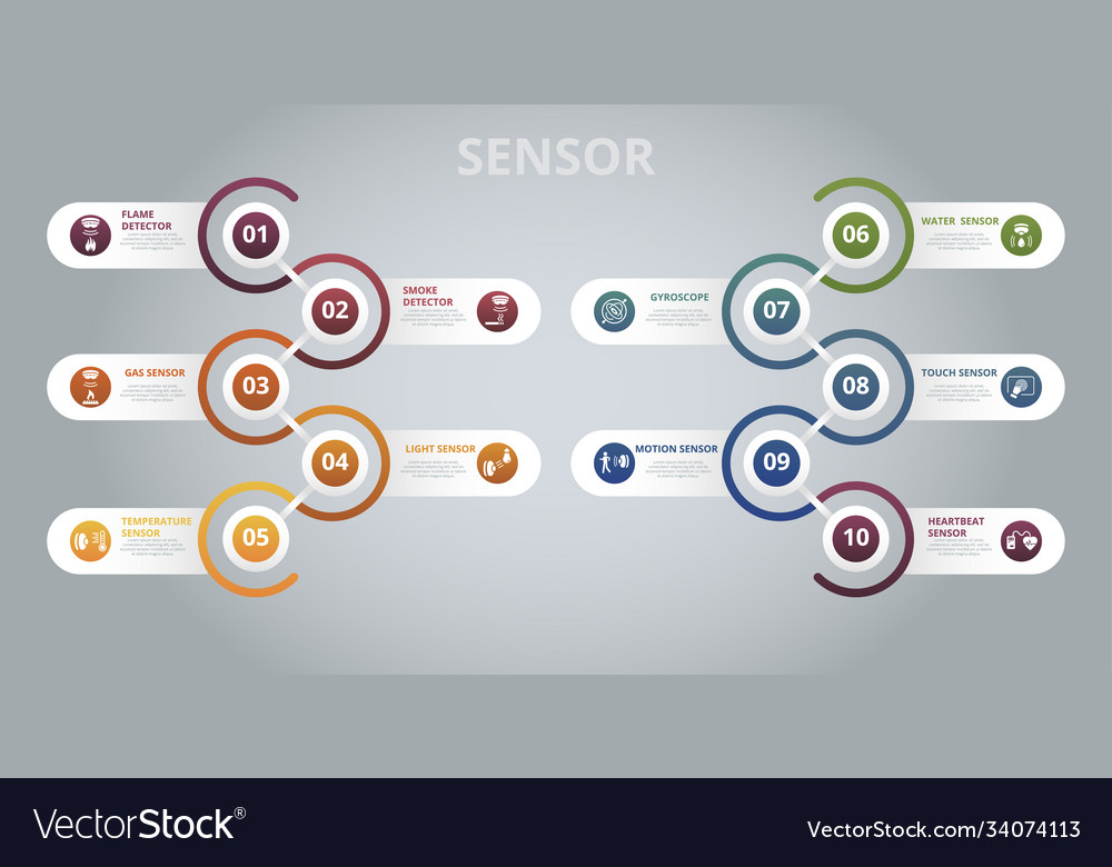Infographic sensor template icons in different Vector Image