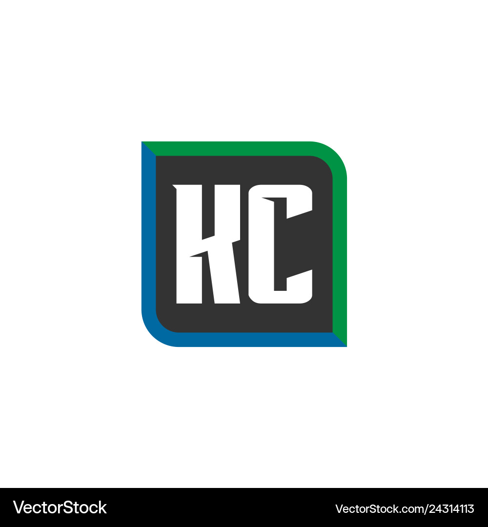 Initial letter logo kc template design Royalty Free Vector