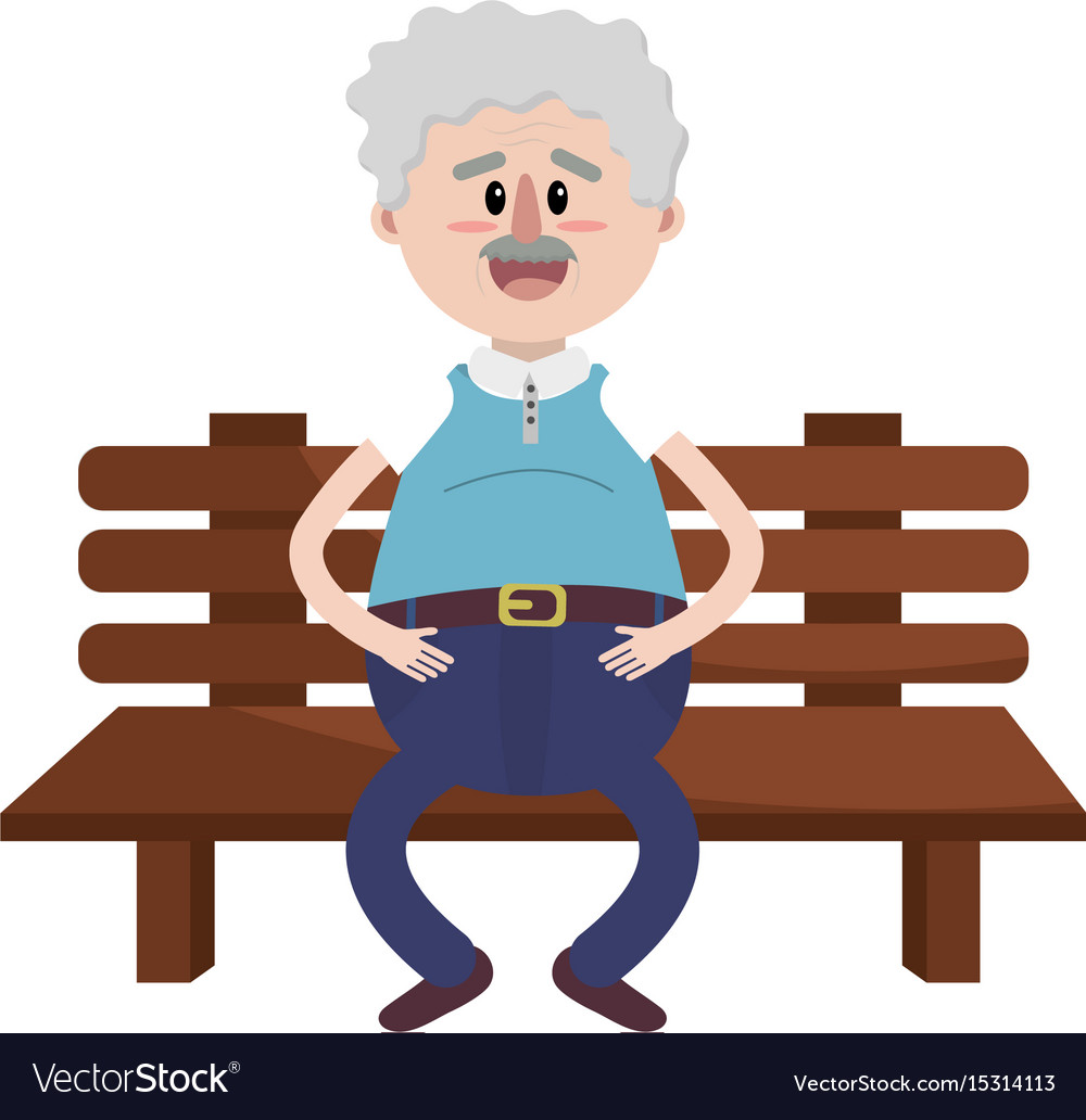 Old man in the chair with hairstyle