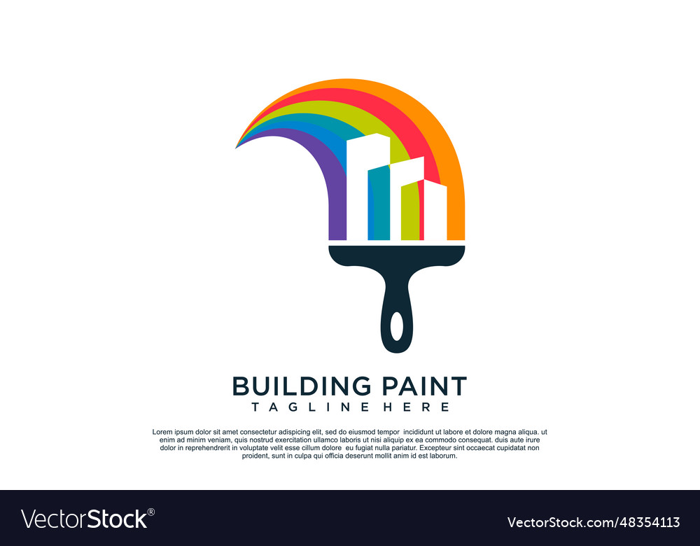 Paint logo design template with creative unique Vector Image