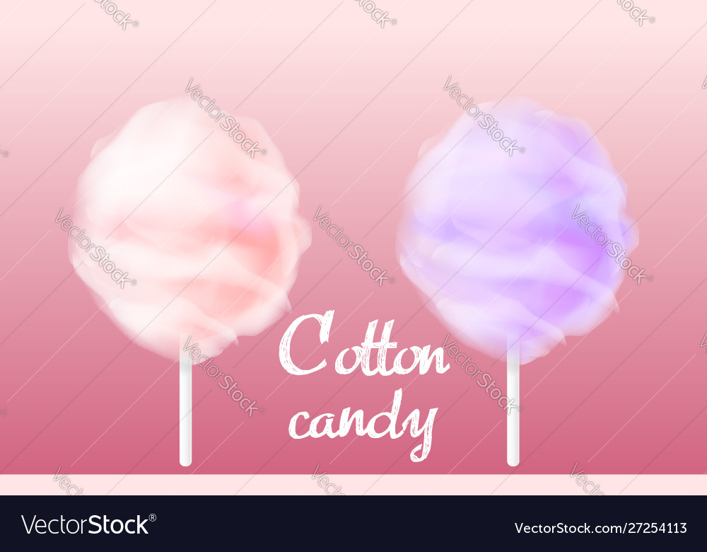 Realistic cotton candy Royalty Free Vector Image