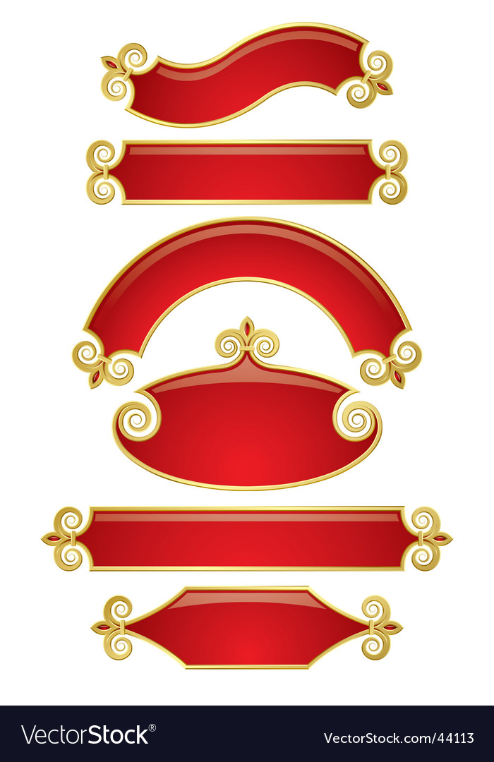 Red-gold banners Royalty Free Vector Image - VectorStock