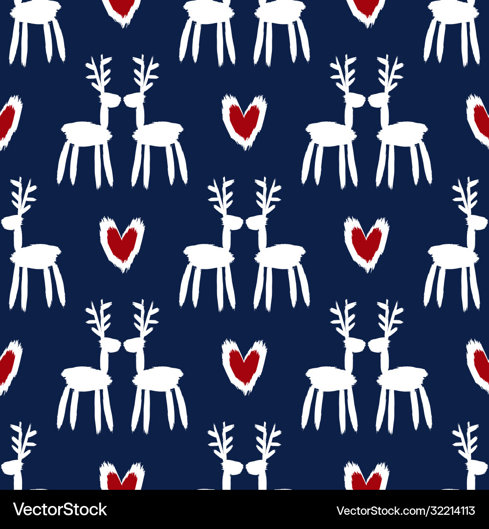 Seamless brush pattern with deers Royalty Free Vector Image