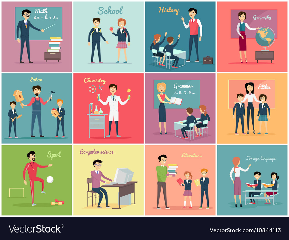 Teachers day set the teaching profession vector image