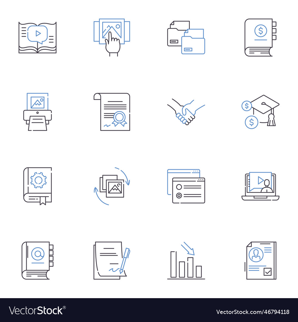 Analysis line icons collection inference Vector Image