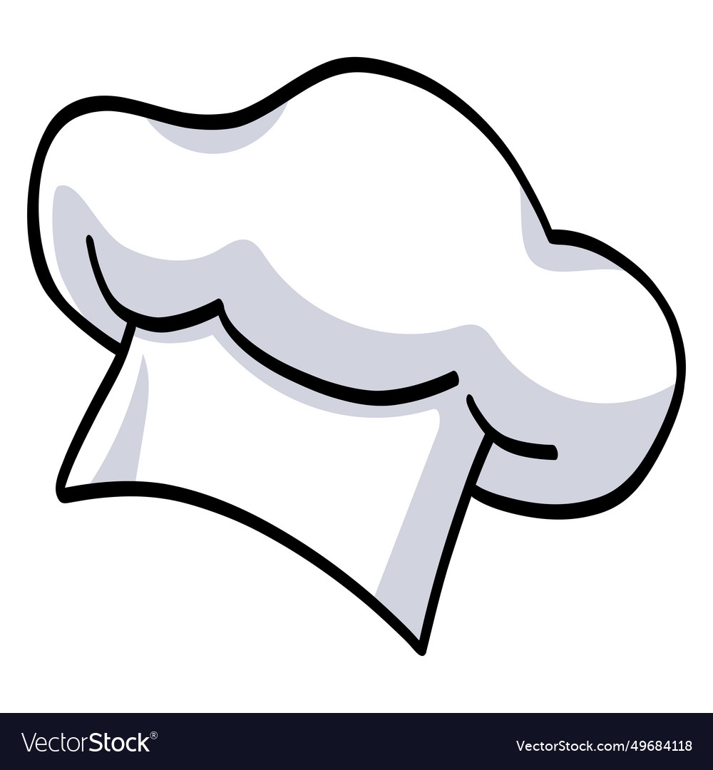 Chef hat cartoon drawing icon Royalty Free Vector Image