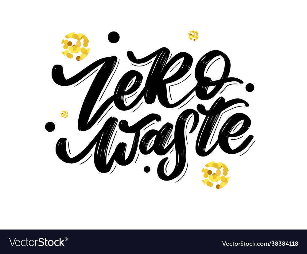 Concept zero waste handwritten text title sign Vector Image