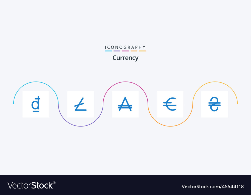 Currency blue 5 icon pack including money