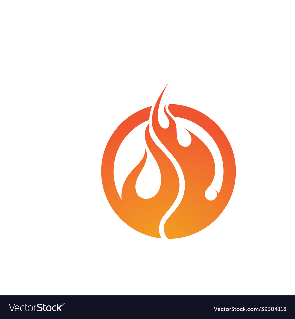 Fire logo template flame symbol icon Royalty Free Vector