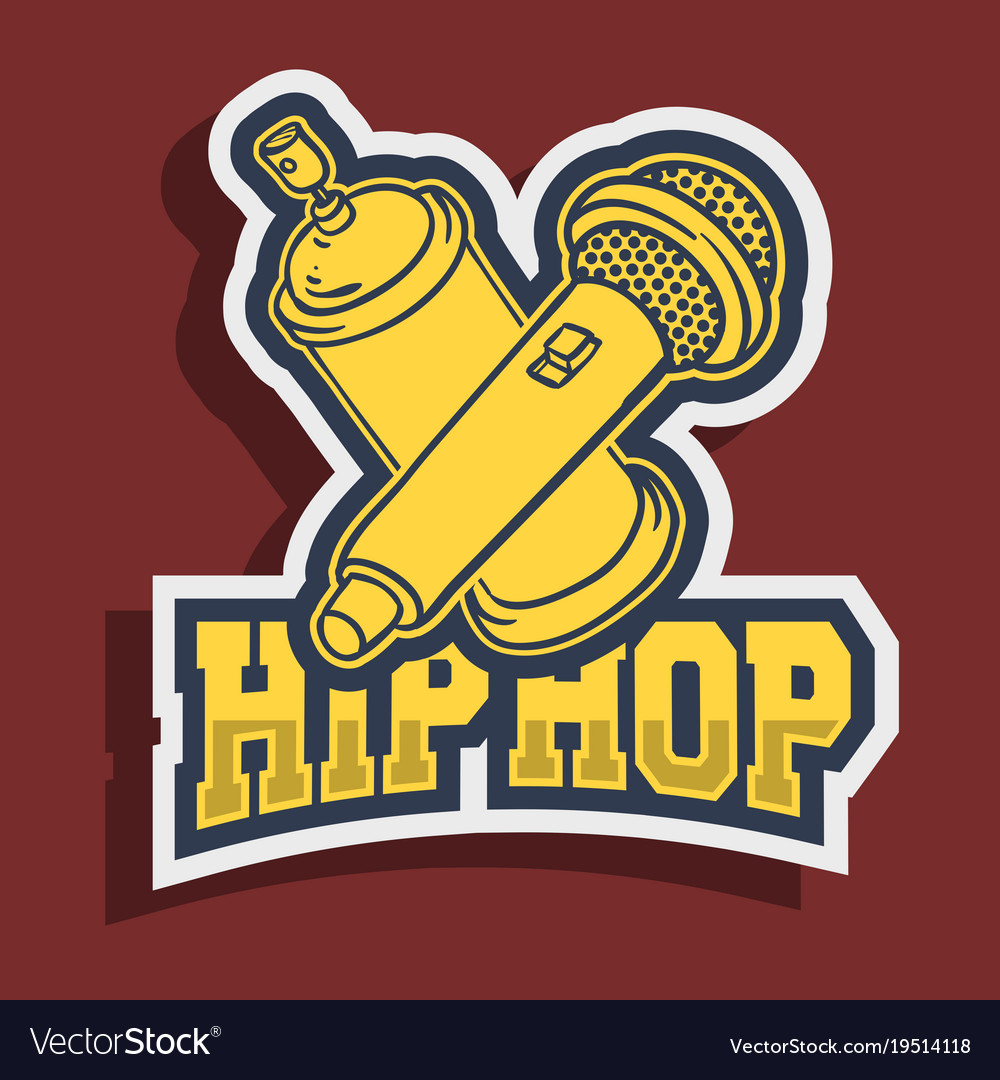 compressie cilinder zanger Hip hop sticker design with graffiti paint can Vector Image