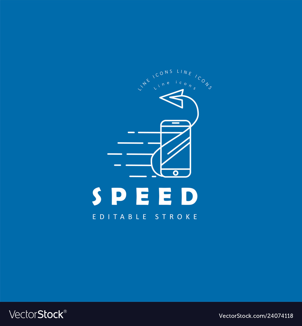 Icon and logo for speed motion editable Royalty Free Vector