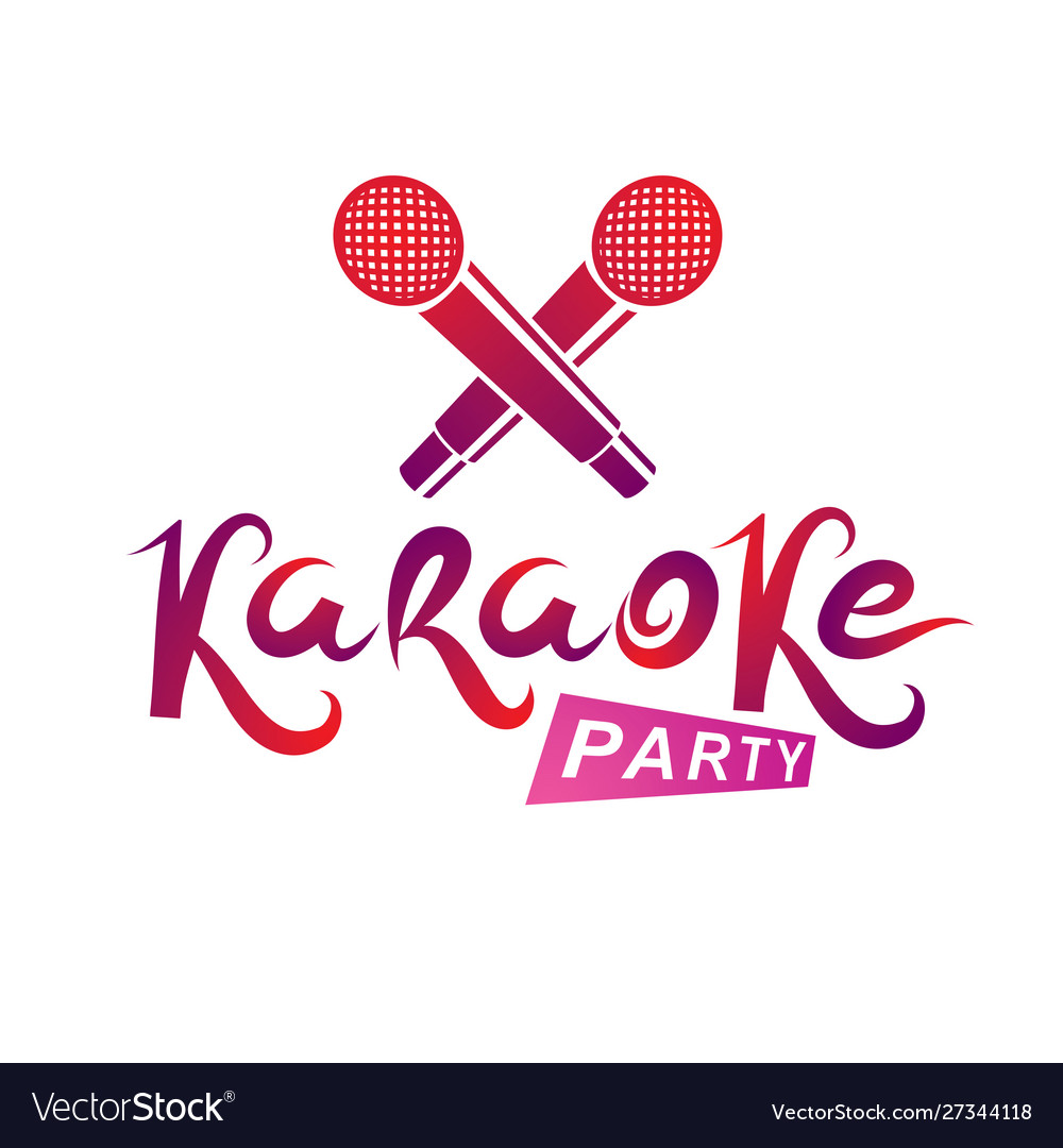 Karaoke party lettering rap battle emblem created Vector Image